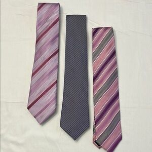 Bellissimo Pink and Purple Striped Silk Ties Set